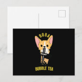 Cute Bubble Tea Boba Milk Tea Anime Corgi Briefkaart (Voorkant / Achterkant)