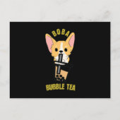 Cute Bubble Tea Boba Milk Tea Anime Corgi Briefkaart (Voorkant)