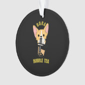 Cute Bubble Tea Boba Milk Tea Anime Corgi Ornament (voorkant)