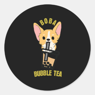 Cute Bubble Tea Boba Milk Tea Anime Corgi Ronde Sticker