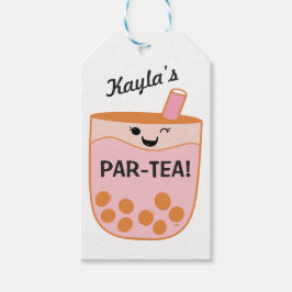 Cute Bubble Tea Boba Party Custom Cadeaulabel