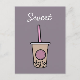 Cute bubble tea briefkaart