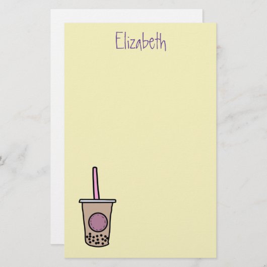 Cute bubble tea briefpapier (Voorkant / Achterkant)