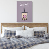 Cute bubble tea canvas afdruk (Insitu (Slaapkamer))