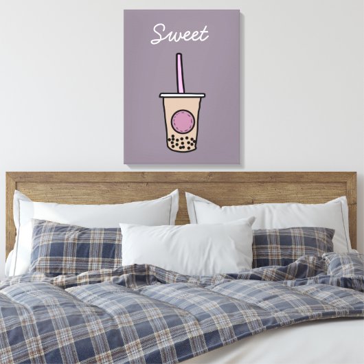 Cute bubble tea canvas afdruk (Insitu (Slaapkamer))