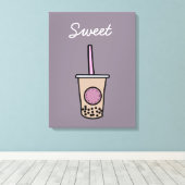 Cute bubble tea canvas afdruk (Insitu (Houten vloer))