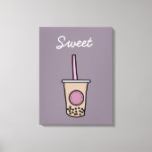 Cute bubble tea canvas afdruk (Voorkant)