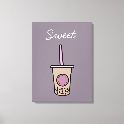 Cute bubble tea canvas afdruk (Voorkant)