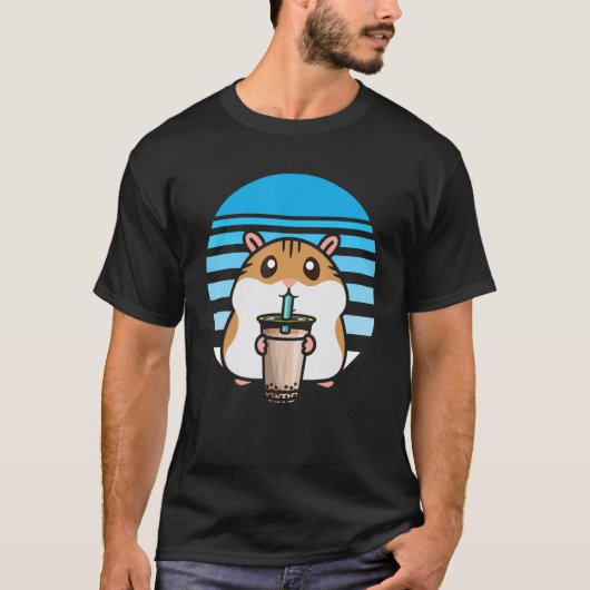 Cute Bubble Tea Hamster Boba Tea Fanatic Hamster T-shirt (Voorkant)