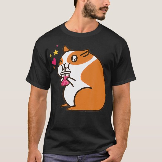 Cute Bubble Tea Hamster Drink Boba Animals T-shirt (Voorkant)