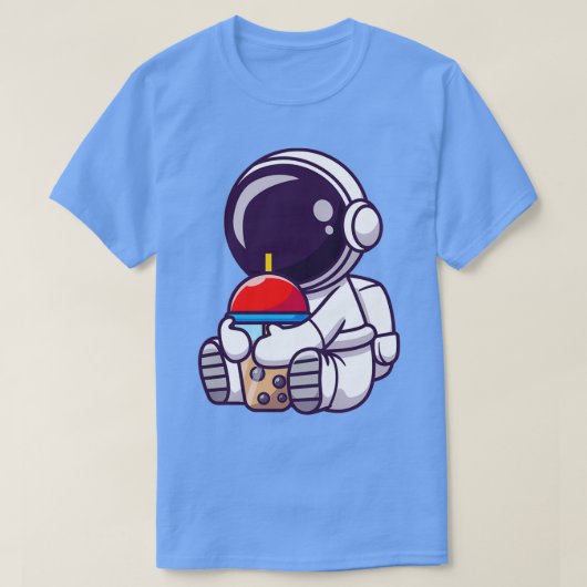 Cute Bubble Tea in Space T-shirt (Design voorkant)
