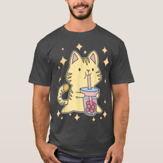 Cute Bubble Tea Kat Kawaii Boba Tea Cat Japan Sw T-shirt