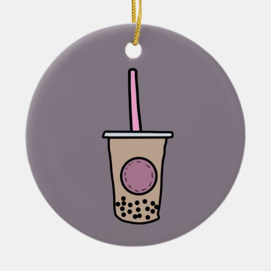 Cute bubble tea keramisch ornament (Voorkant)