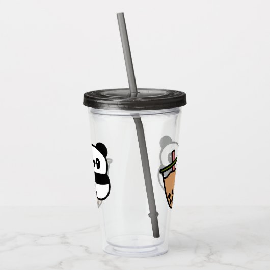 Cute Bubble Tea & Panda Beer Acryl Drinkbeker (Links)