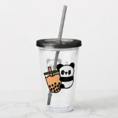 Cute Bubble Tea & Panda Beer Acryl Drinkbeker (Achterkant)