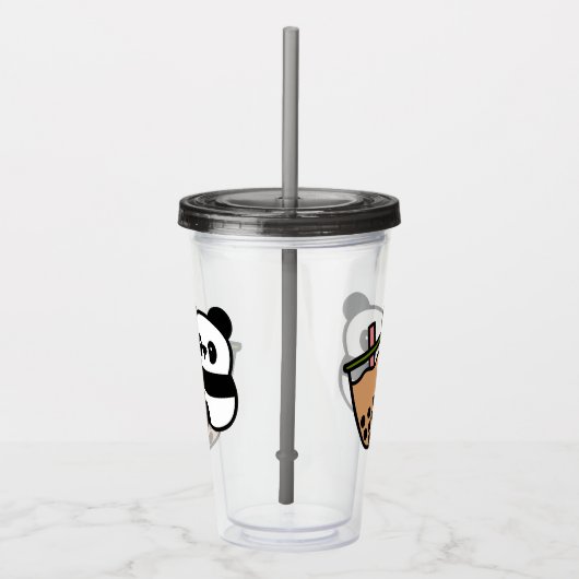 Cute Bubble Tea & Panda Beer Acryl Drinkbeker (Rechts)