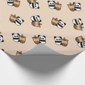 Cute Bubble Tea & Panda Beer Cadeaupapier (Hoek)