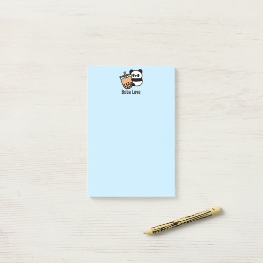 Cute Bubble Tea & Panda Beer Post-it® Notes (Op bureau)