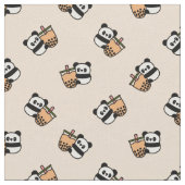 Cute Bubble Tea & Panda Beer Stof (Close Up)