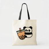 Cute Bubble Tea & Panda Beer Tote Bag (Voorkant)