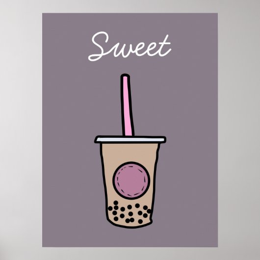 Cute bubble tea poster (Voorkant)