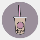 Cute bubble tea ronde sticker (Voorkant)