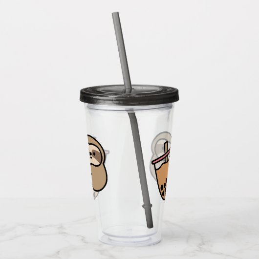 Cute Bubble Tea & Sloth Acryl Drinkbeker