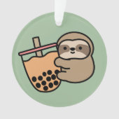 Cute Bubble Tea & Sloth Ornament (voorkant)