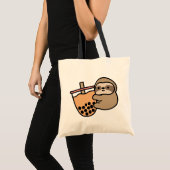 Cute Bubble Tea & Sloth Tote Bag (Voorkant (product))