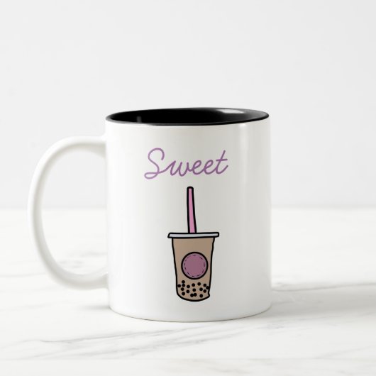 Cute bubble tea tweekleurige koffiemok (Links)