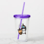 Cute Bubble Tea & Unicorn Acryl Drinkbeker (Achterkant)