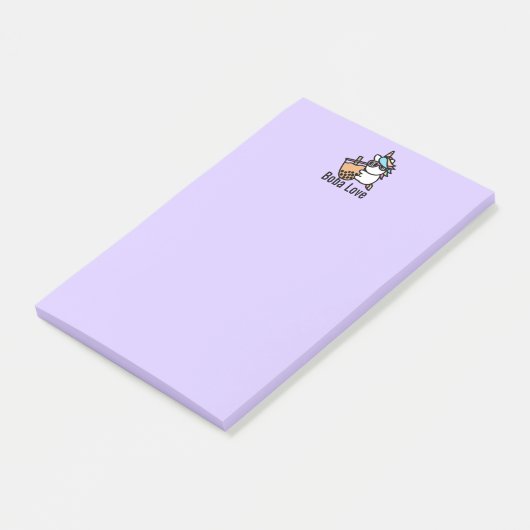 Cute Bubble Tea & Unicorn Post-it® Notes (Schuin)