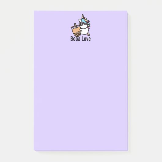 Cute Bubble Tea & Unicorn Post-it® Notes (Voorkant)