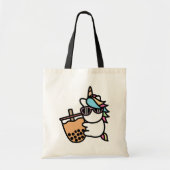 Cute Bubble Tea & Unicorn Tote Bag (Voorkant)