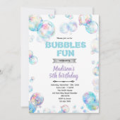 Cute bubble theme party invitation kaart (Voorkant)