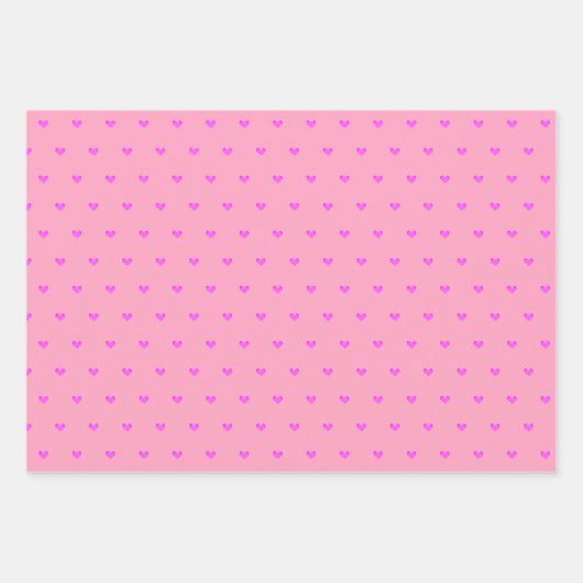 Cute Bubblegum Pink Lila Love Hecht Valentijnse Inpakpapier Vel (Voorkant 2)