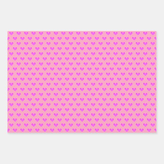 Cute Bubblegum Pink Lila Love Hecht Valentijnse Inpakpapier Vel (Voorkant)