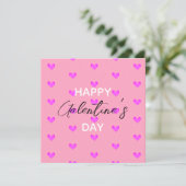 Cute Bubblegum roze hart Happy Galentines Day Feestdagenkaart (Staand voorkant)