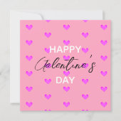 Cute Bubblegum roze hart Happy Galentines Day Feestdagenkaart (Voorkant)