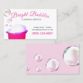 Cute Bubbles Bucket Cleaning Housecleaning Service Visitekaartje (Voorkant / Achterkant)