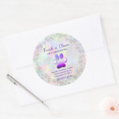 Cute Bubbles Incandescent Dog Paw Grooming Service Ronde Sticker (Envelop)