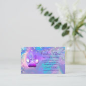 Cute Bubbles Incandescent Dog Paw Grooming Service Visitekaartje (Staand voorkant)