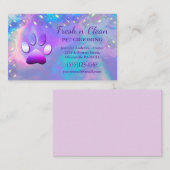 Cute Bubbles Incandescent Dog Paw Grooming Service Visitekaartje (Voorkant / Achterkant)
