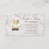 Cute Bubbles Incandescent Dog Paw Grooming Service Visitekaartje (Voorkant)
