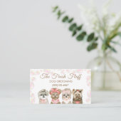 Cute Bubbles & Waterverf Dogs Grooming Service Visitekaartje (Staand voorkant)