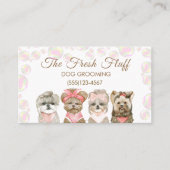Cute Bubbles & Waterverf Dogs Grooming Service Visitekaartje (Voorkant)