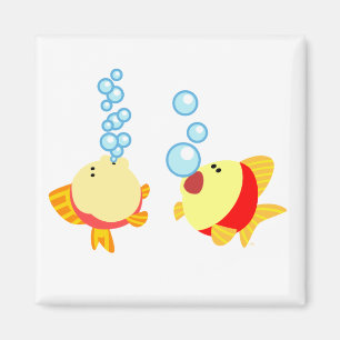 Cute Bubbling Cartoon Fish Magnet