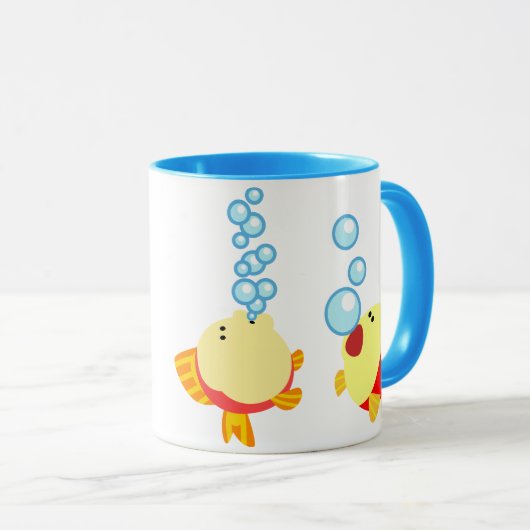 Cute Bubbling Cartoon Fish Mok (Voorkant rechts)