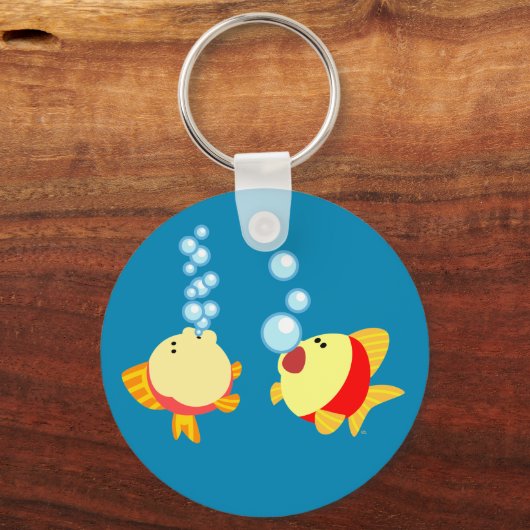 Cute Bubbling Cartoon Fish Sleutelhanger (Voorkant)