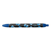 Cute Bubbly Blue Butterflies Monogram Blauwe Inkt Pen (Voorkant)